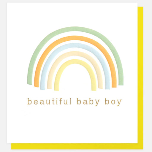 'Beautiful Baby Boy' Rainbow Card