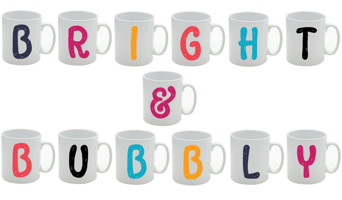 Bright & Bubbly Personalised Initial Coaster (Mix & Match Colours)