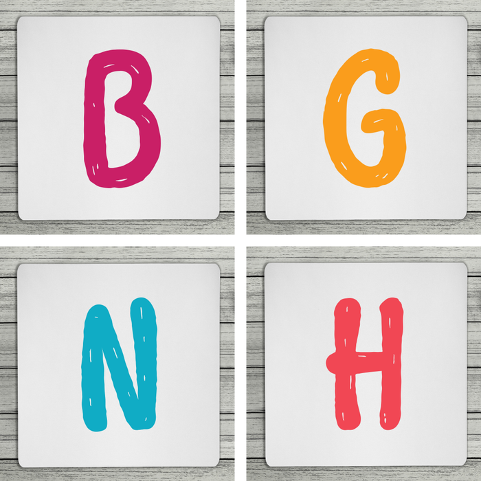 Bright & Bubbly Personalised Initial Coaster (Mix & Match Colours)