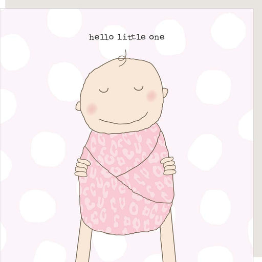 "Hello Little One" Pink New Baby Girl Card