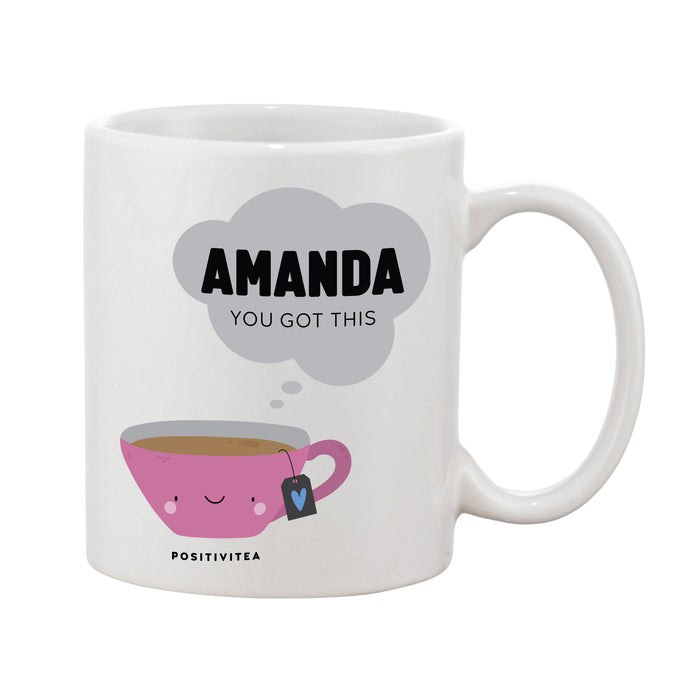 Positivitea Personalised Name Coaster (Blue Or Pink)