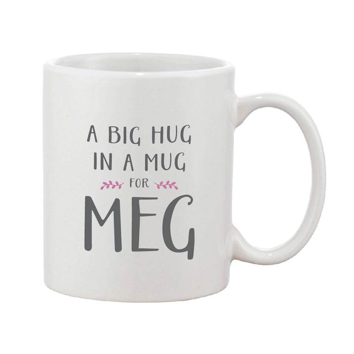 Big Hug In A Mug Grey & Pink Personalised Mug