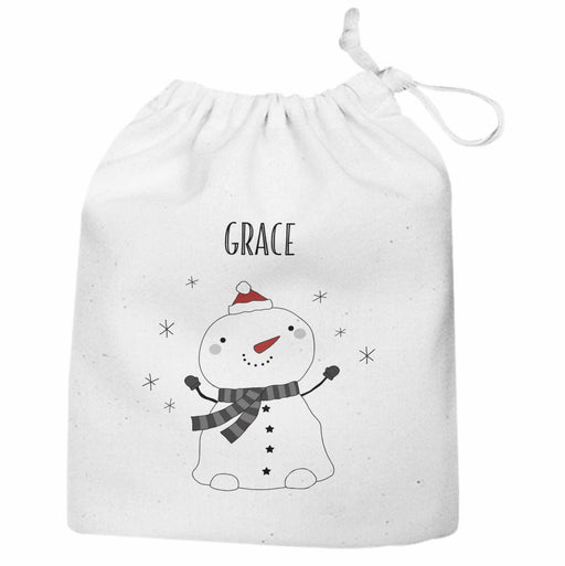 Personalised Christmas Snowman Large Gift Sack