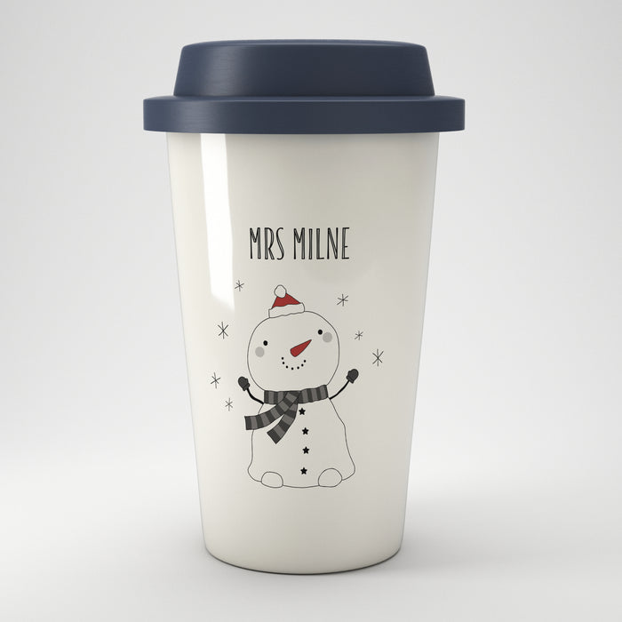 Personalised Snowman Coffee Cup