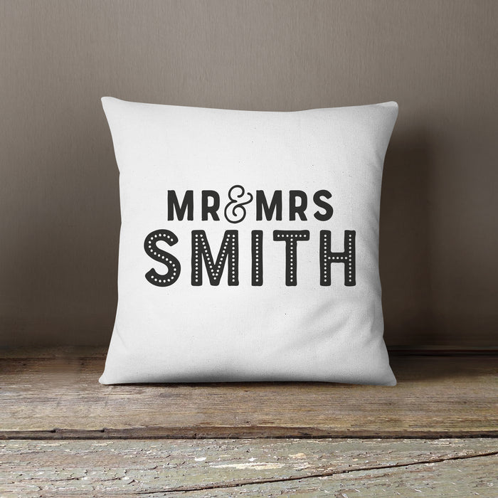 Personalised Wedding Anniversary Cushion | Grey, Blue, Pink or Black