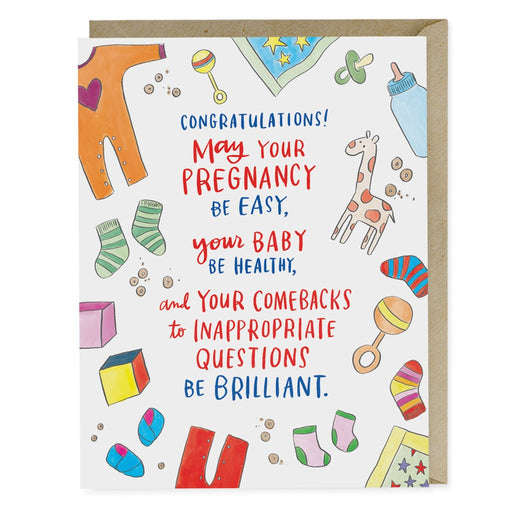 'Inappropriate Questions' New Baby Card