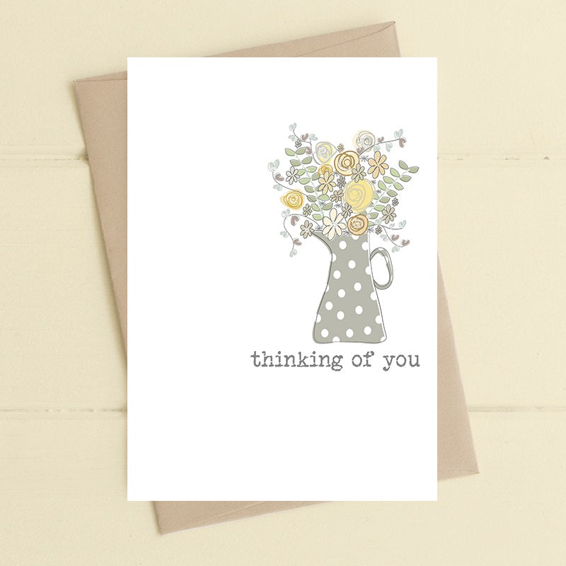 "Thinking of You Grey Flower Pot" Card