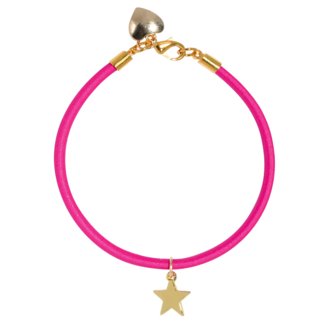 Neon Elastic Star & Heart Bracelet – Various Colours