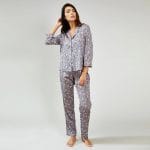 Dove Grey Floral Pyjama Set
