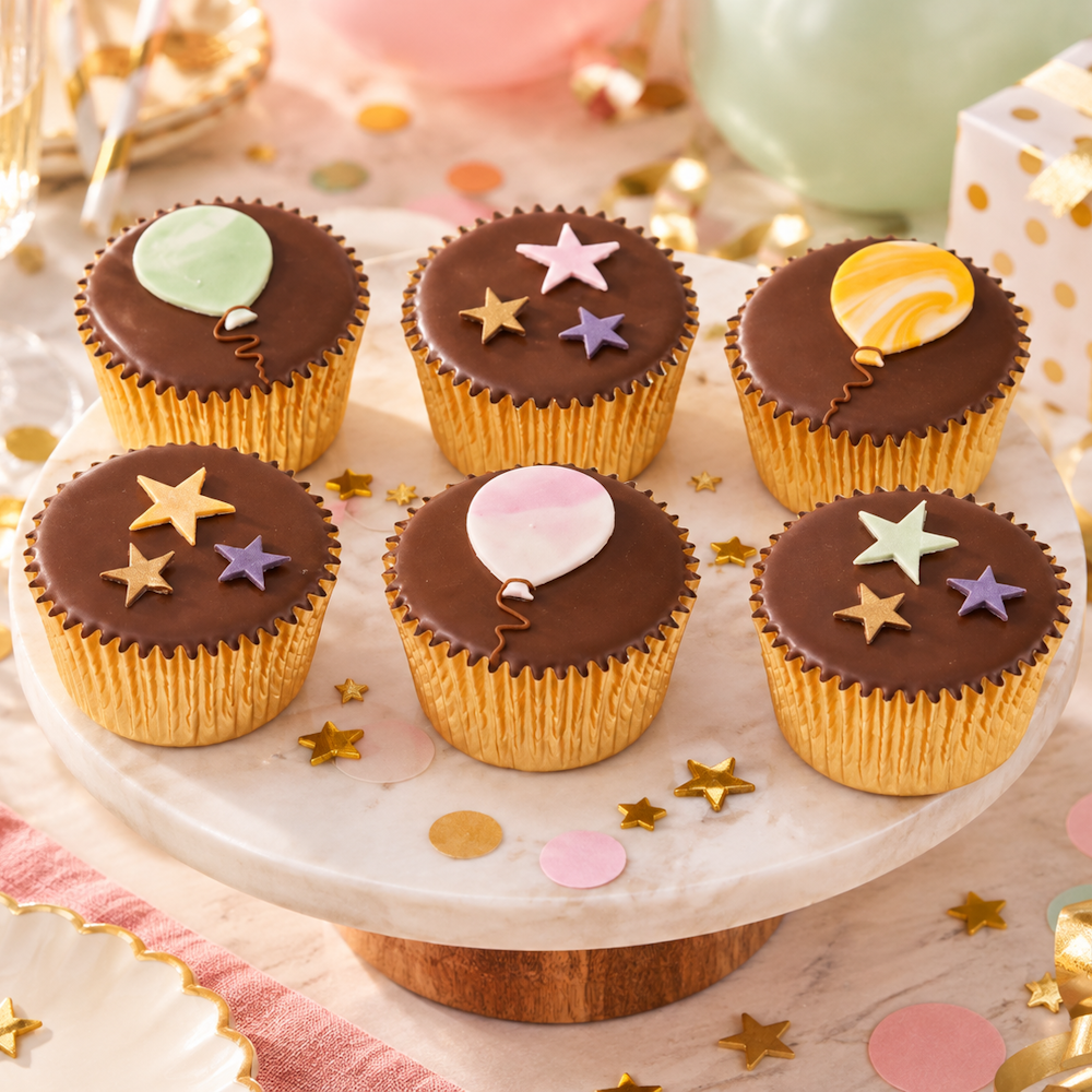 Fiona Cairns Chocolate Stars & Balloons Cupcakes
