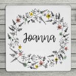 Floral Personalised Name Coaster