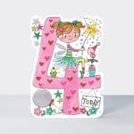 Girls 4th Fairy Birthday Card