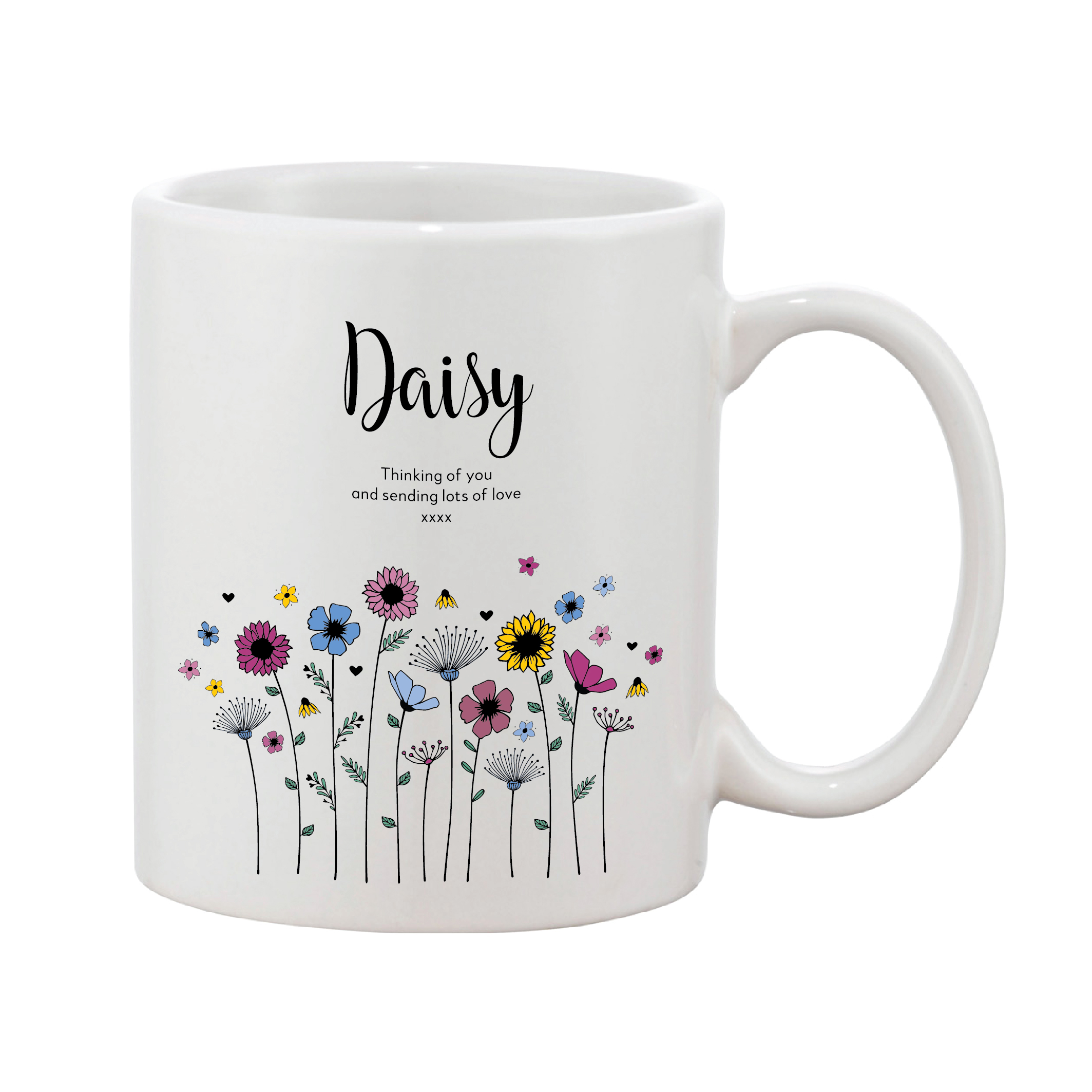 Meadowfield Ditsy Floral Mother’s Day Mug With Personalised Message (Various Colours)