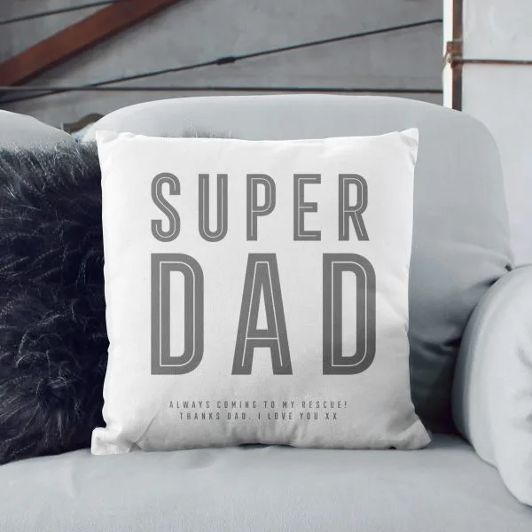 Dad Gift Throw Pillow Cover - 18x18 Inch Linen, Heartfelt Message From Daughter/Son