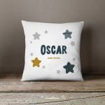 Personalised New Baby Scandi Style Cushion | Stars, Clouds, Moons or Hearts