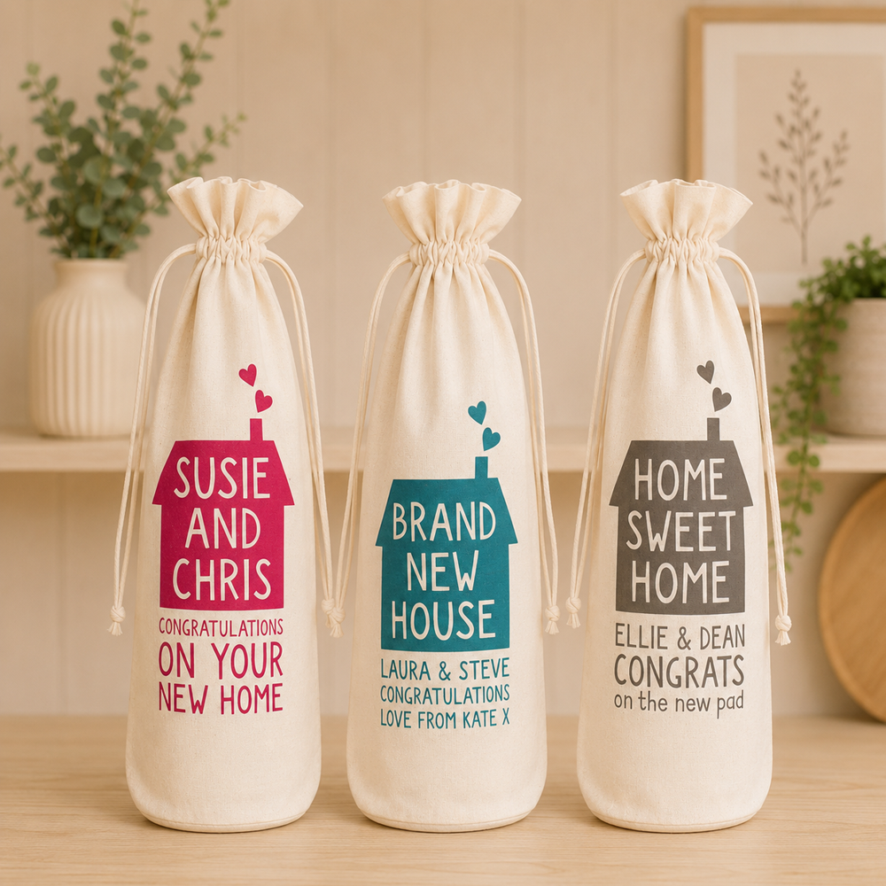Personalised New Home Bottle Gift Bag