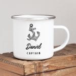 Personalised Sailing Anchor Enamel Mug