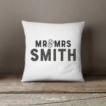 Personalised Wedding Couple Cushion | Grey, Blue, Pink or Black