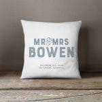 Personalised Wedding Couple Cushion | Grey, Blue, Pink or Black