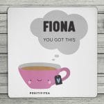 Positivitea Personalised Name Coaster (Blue Or Pink)