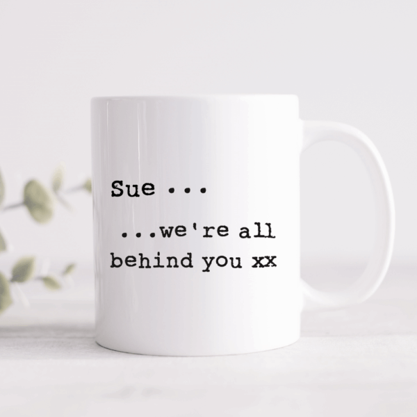 Black &amp; White Personalised Typed Message Mug