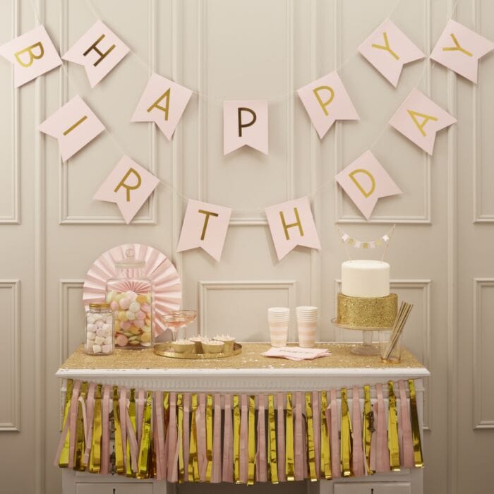 Pink Happy Birthday Bunting