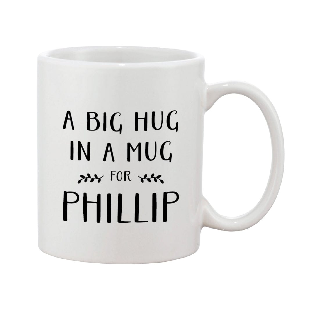 A Big Hug In A Mug Black & White Personalised Mug