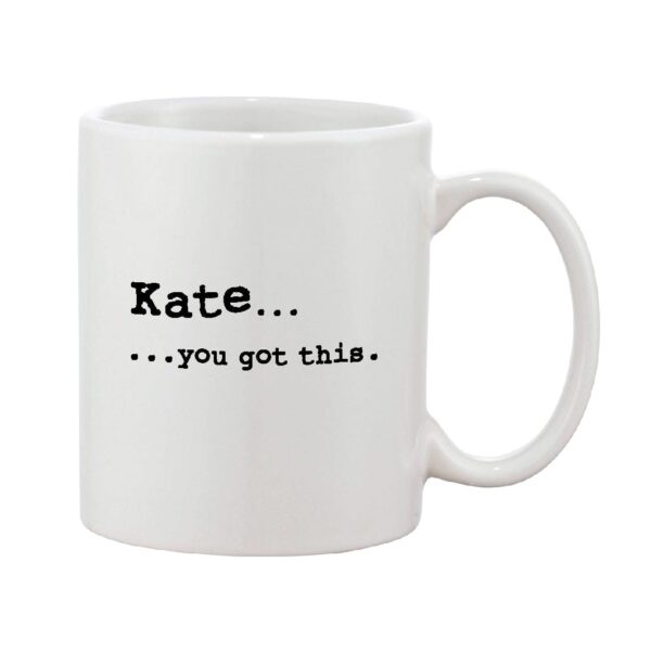 Black &amp; White Personalised Typed Message Mug