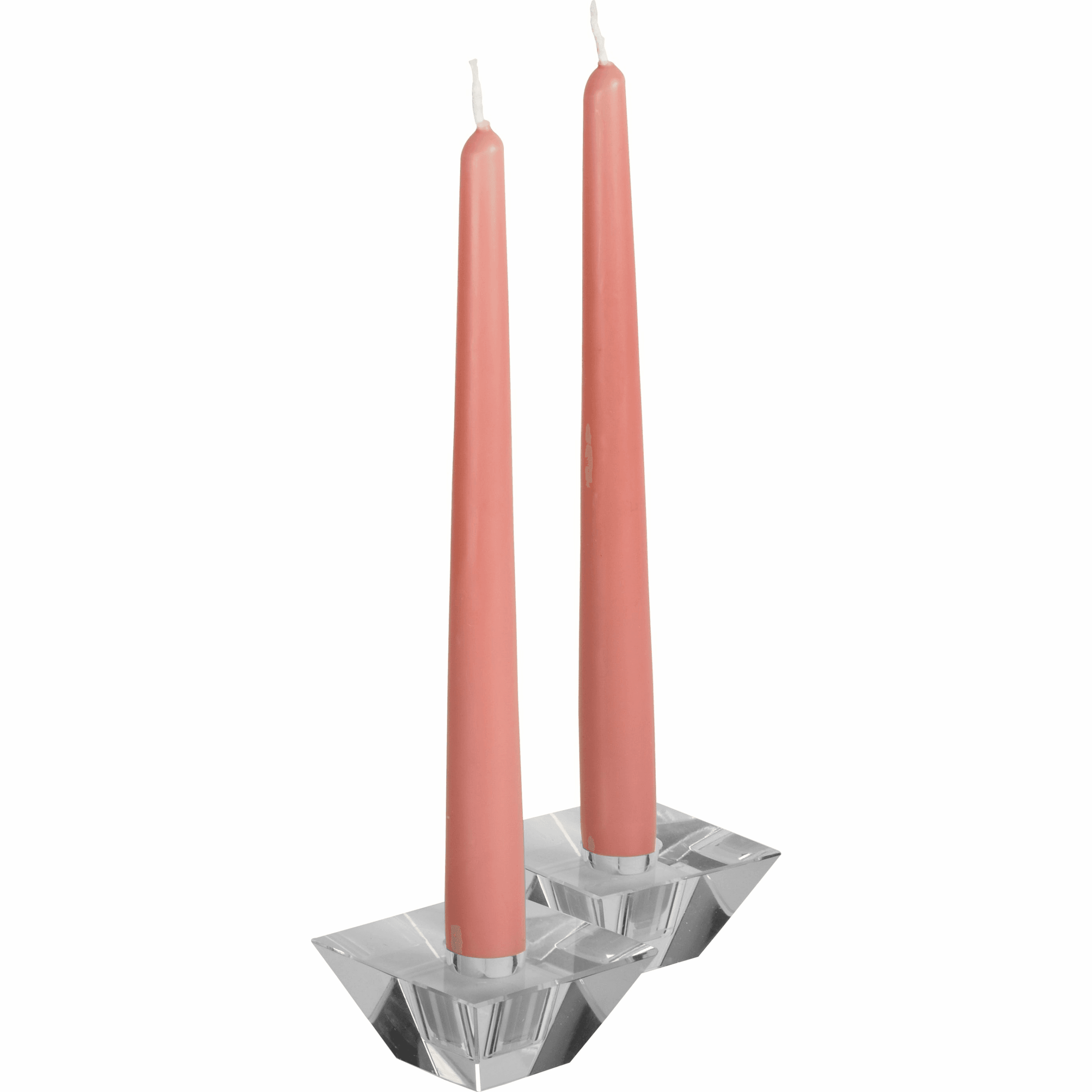 Pair Of Tapered Candles – Rose Pink, Bright Pink, Grey Or Teal