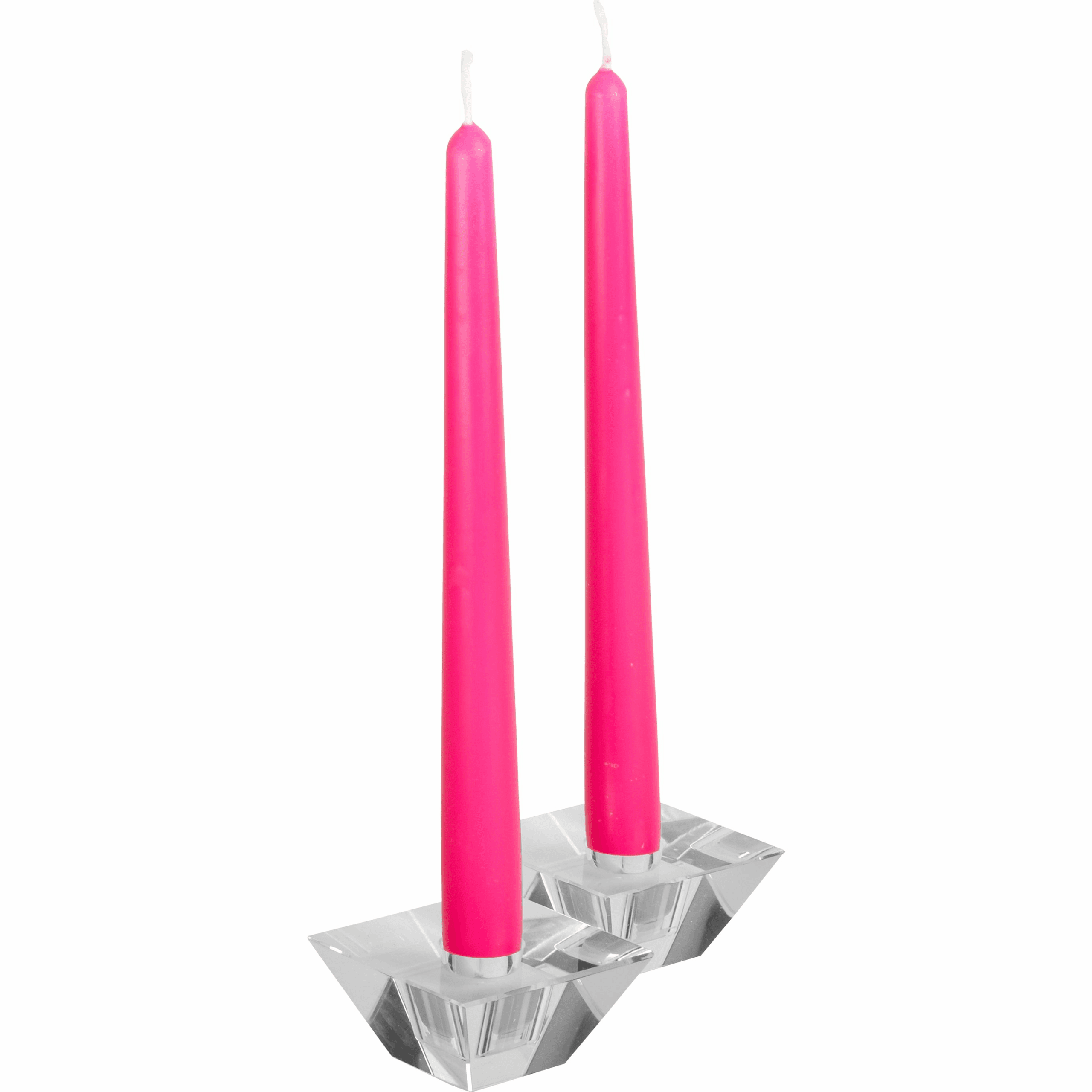 Pair Of Tapered Candles – Rose Pink, Bright Pink, Grey Or Teal