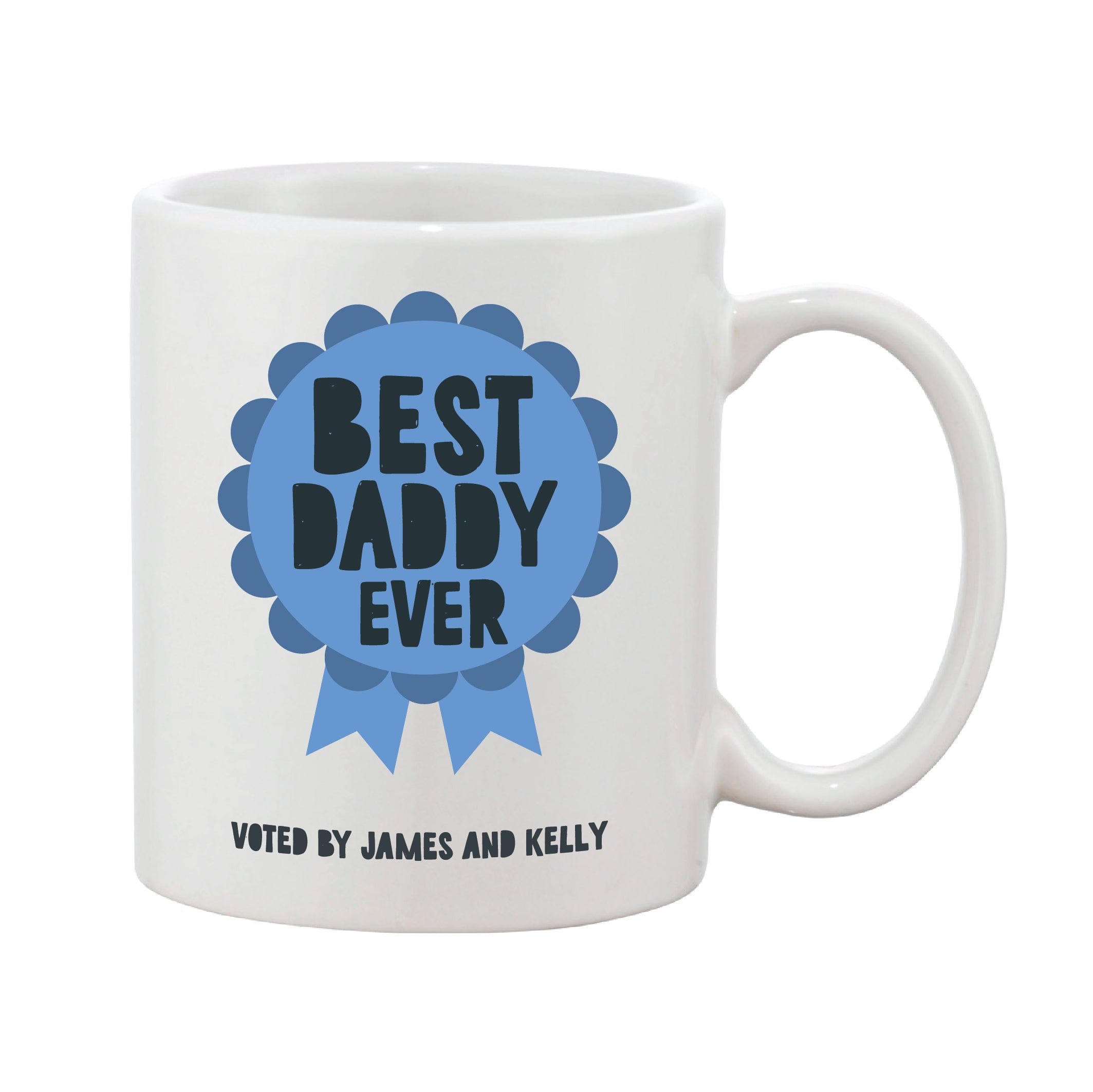 Teacher Rosette Personalised Award Mug – Pink, Blue Or Grey