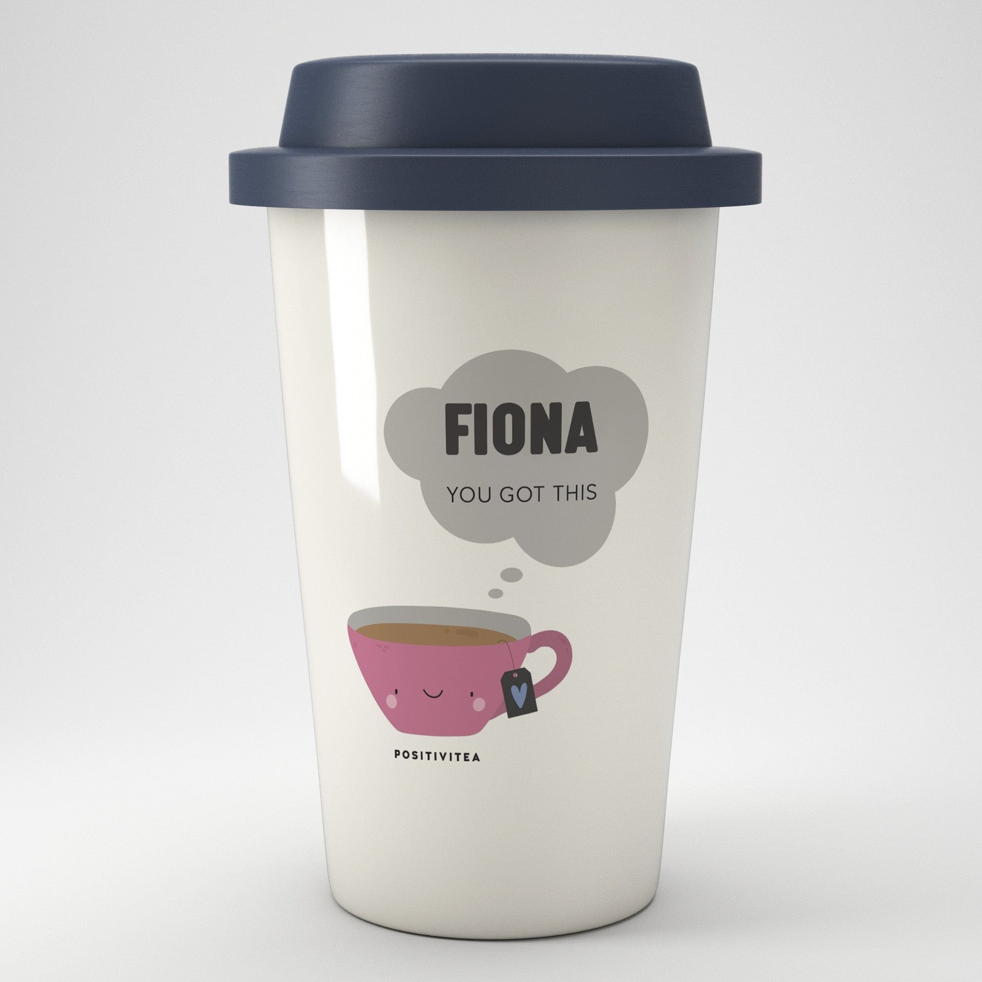 Personalised Positivitea Eco Travel Mug (Pink Or Blue)