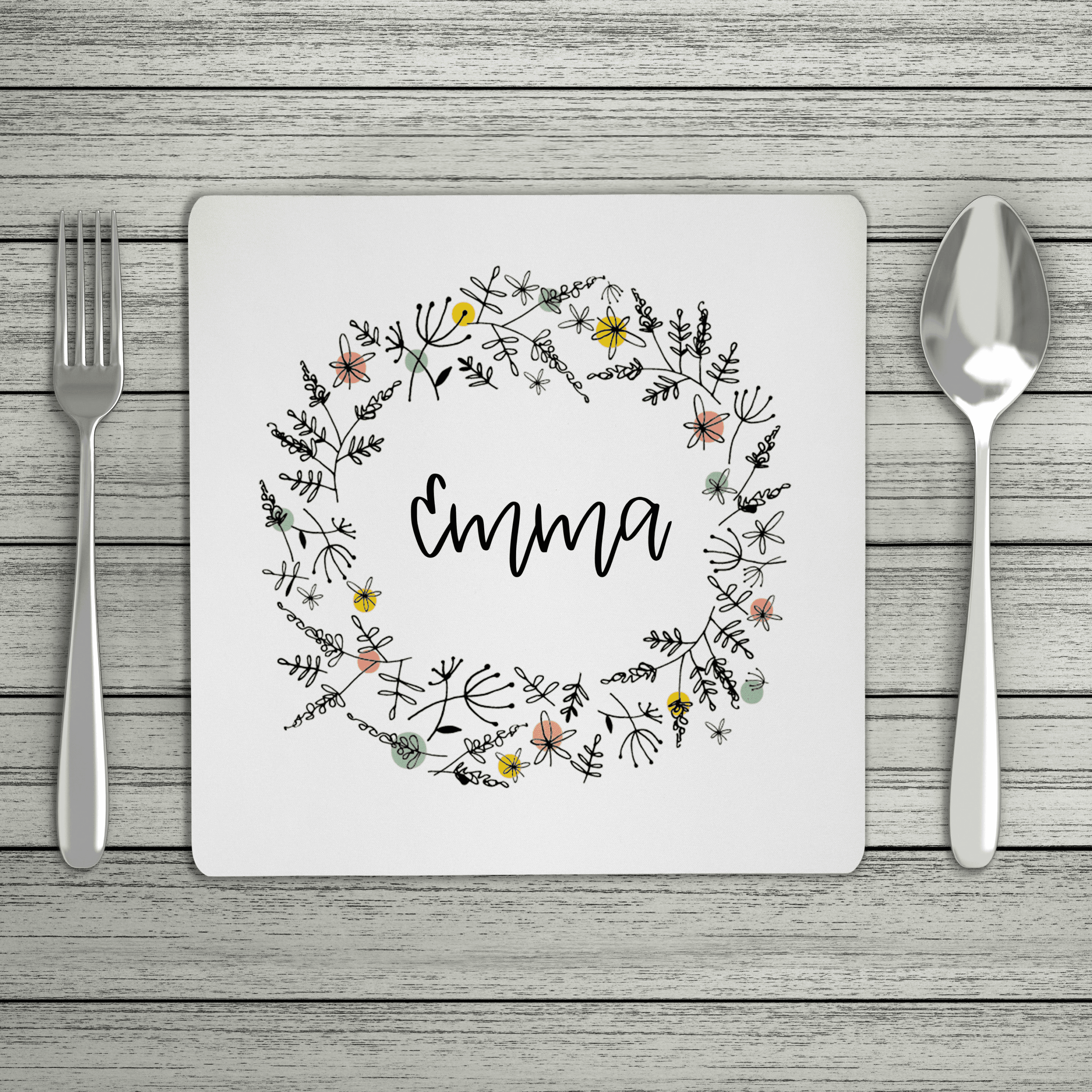 Floral Personalised Name Placemat