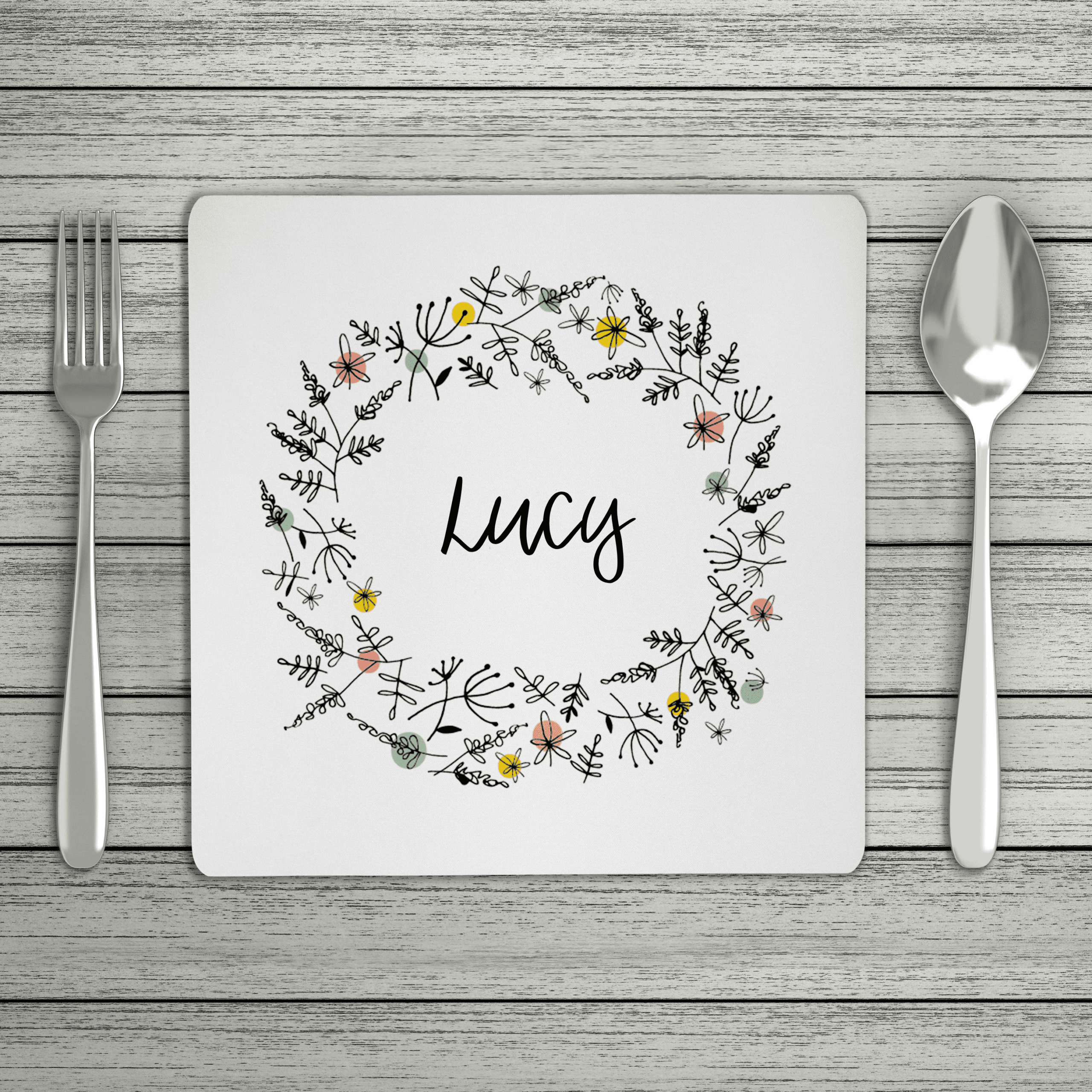 Floral Personalised Name Placemat