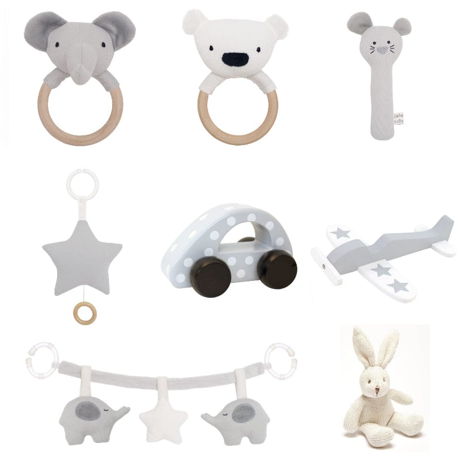 Personalised Newborn Baby Gift Set – Grey Elephant