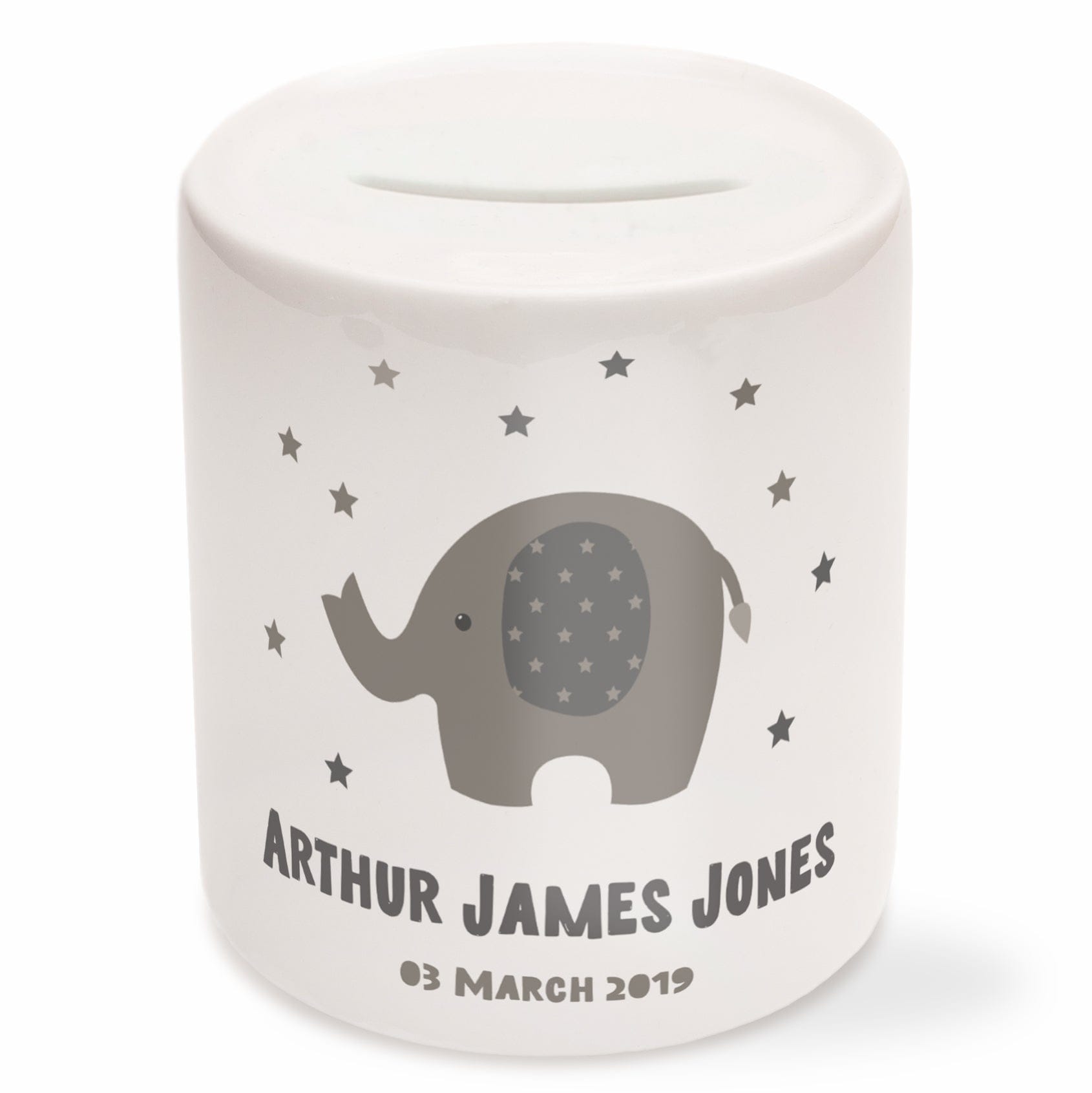 Personalised Newborn Baby Gift Set – Grey Elephant