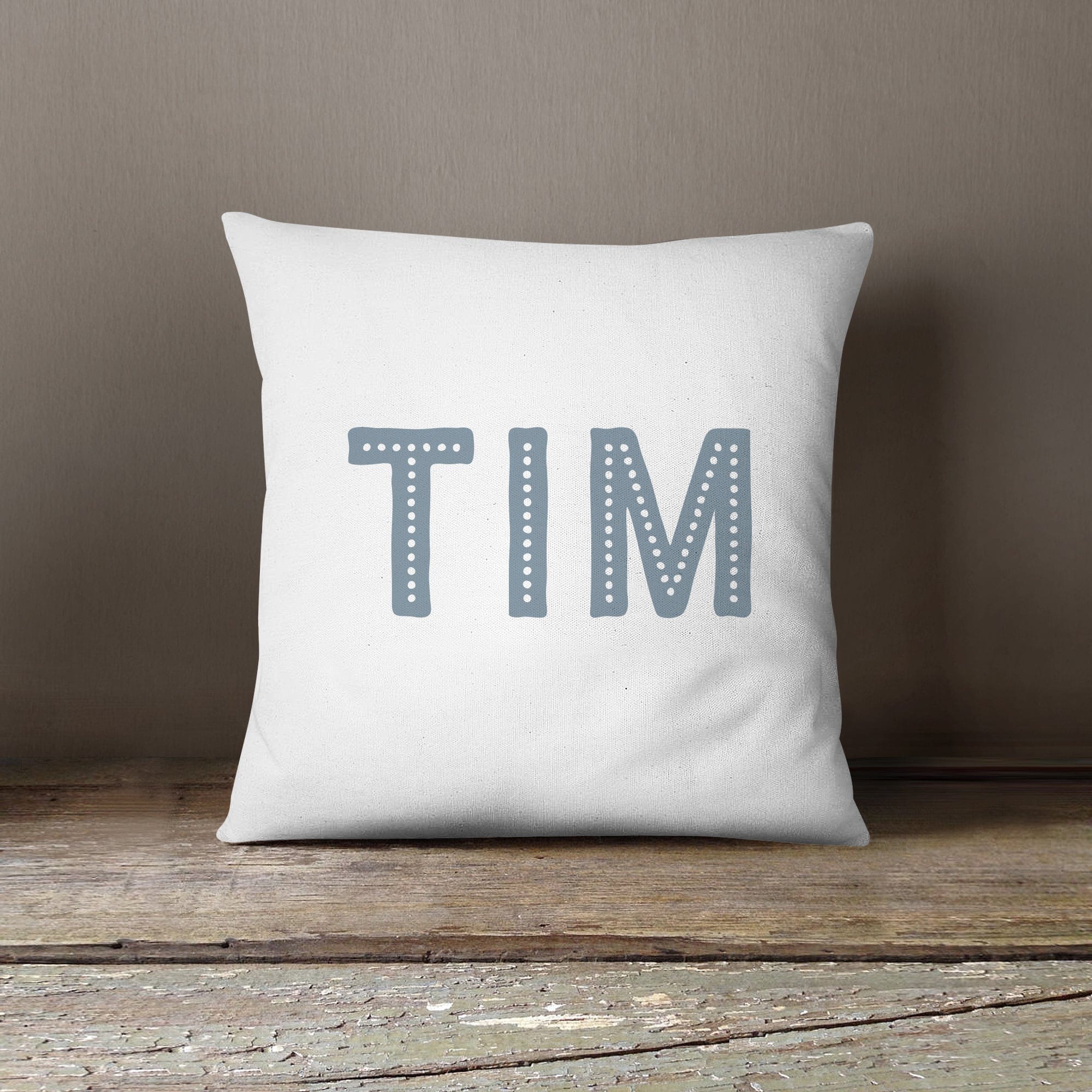 Personalised New Baby Simple Text Cushion | Blue, Pink, Grey Or Black