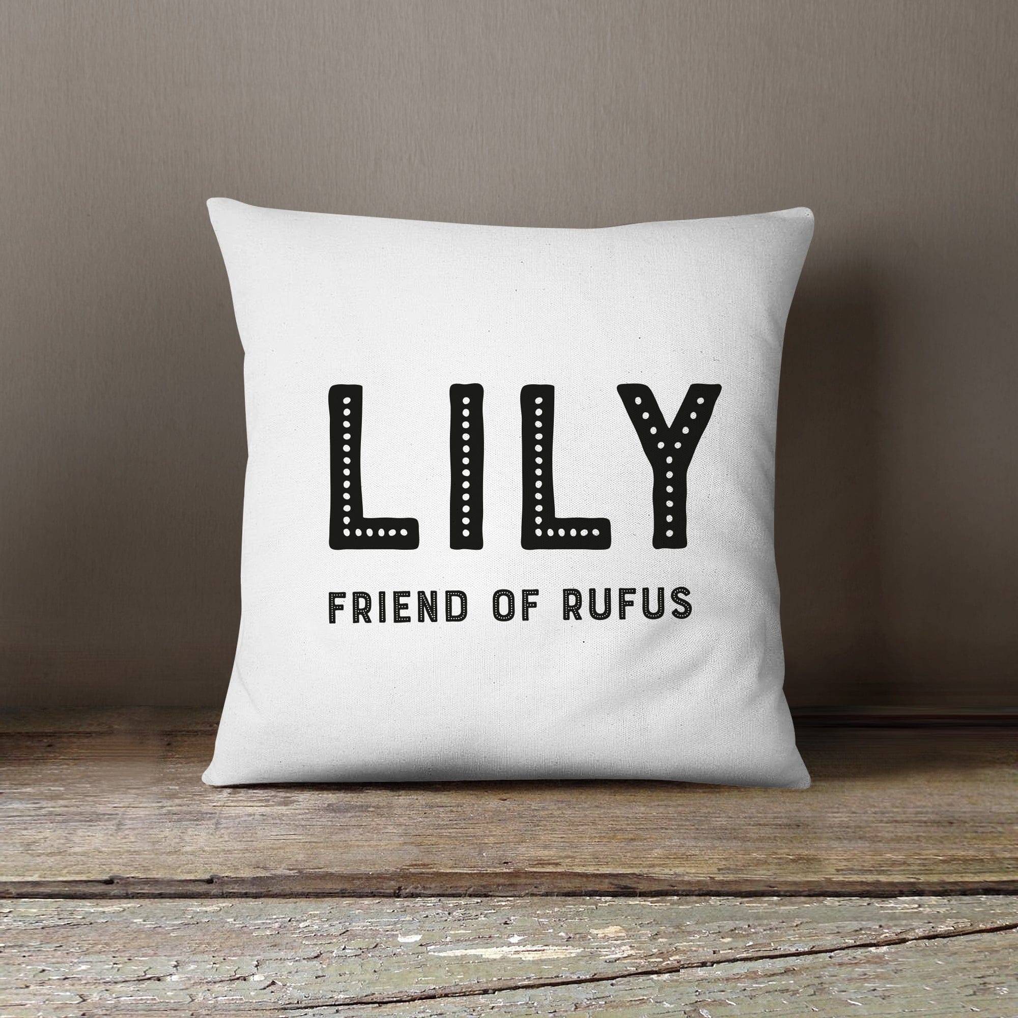 Personalised New Baby Simple Text Cushion | Blue, Pink, Grey Or Black