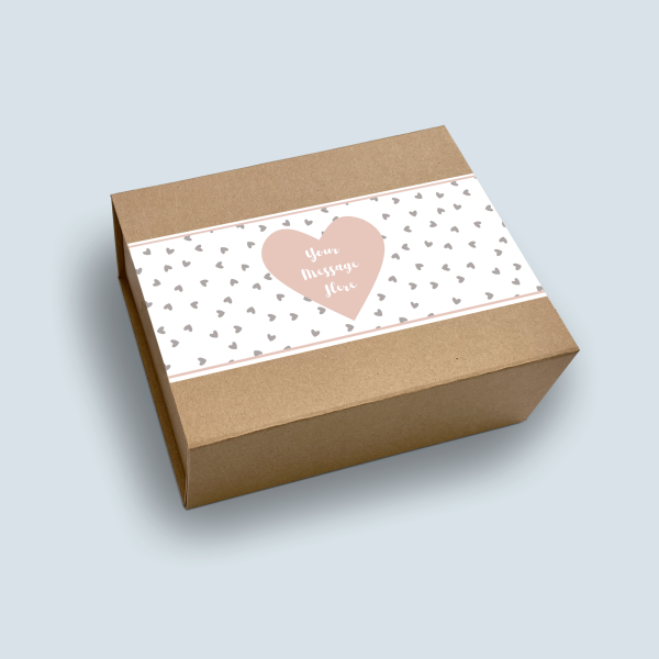 Grey Hearts Personalised Gift Box