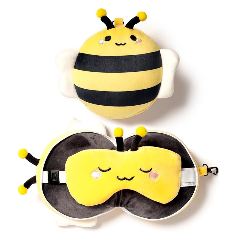 Bumble Bee Pillow & Eye Mask Set