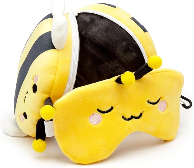 Bumble Bee Pillow & Eye Mask Set