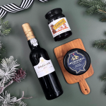 christmas cheese and port gift box hamper