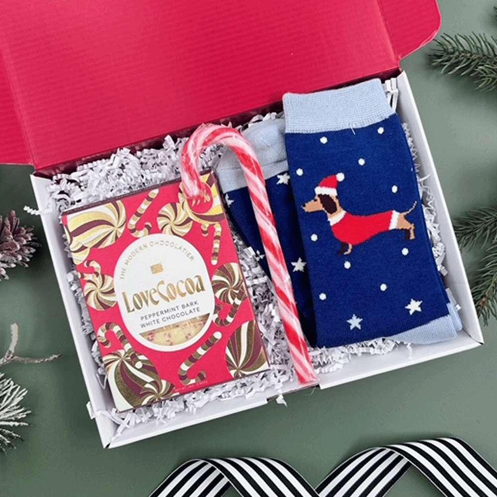 The Christmas Socks & Chocs Letterbox Gift Box For Her