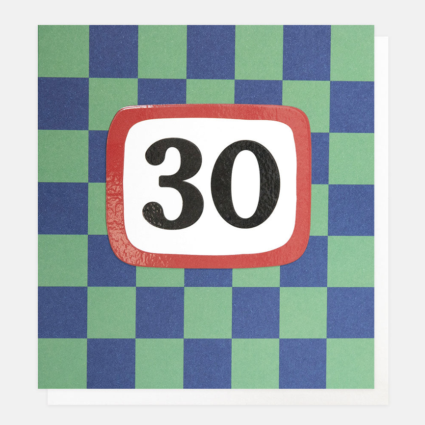 Chequered 30th Birthday Card
