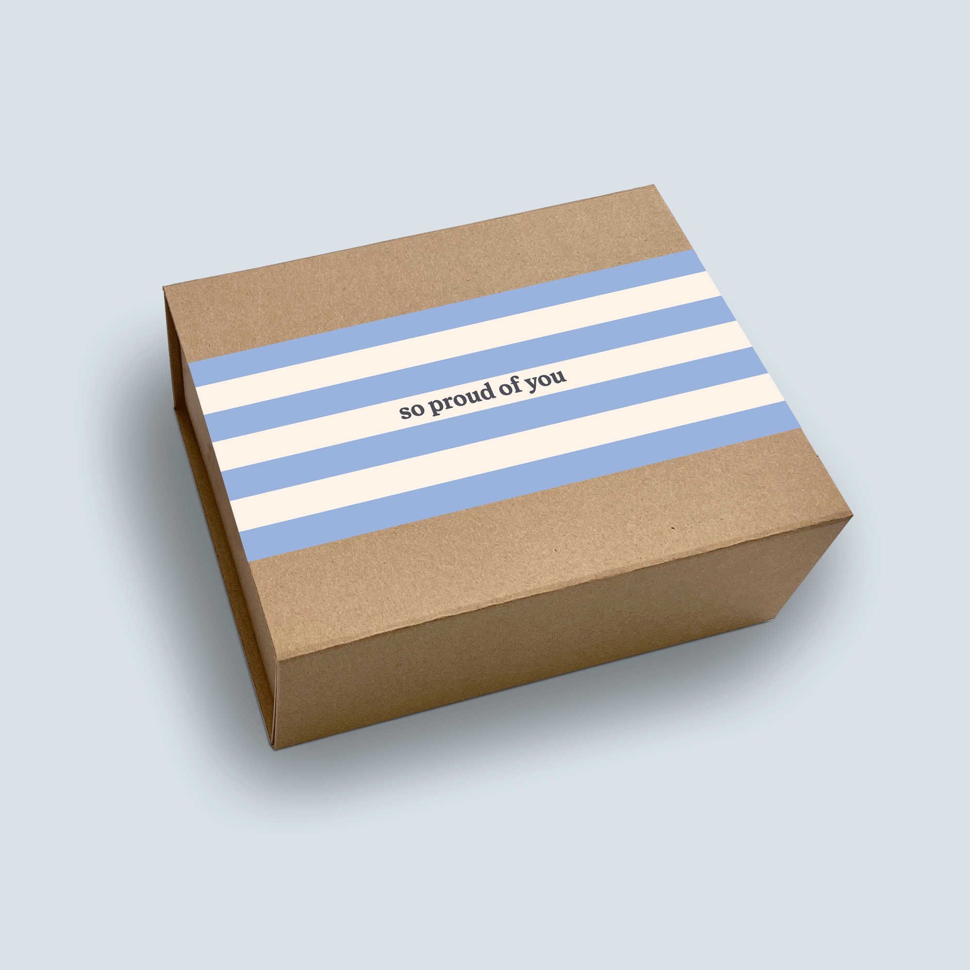 So Proud Of You Striped Blue Gift Box