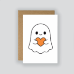 halloween ghost heart boo card