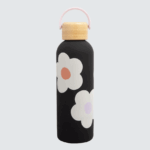 caroline-gardner-insulated-metal-water-bottle-charcoal-cream-flower