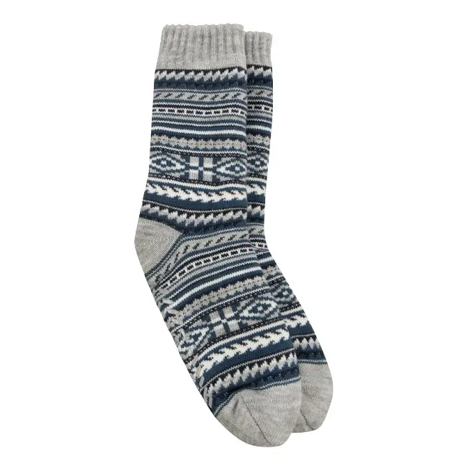 Totes Men’s Sherpa Lined Fair Isle Slipper Socks