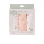 pink bunnies muslins gift set