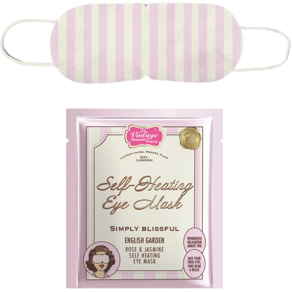 Individual Pink & White Striped Self-Heating Eye Mask